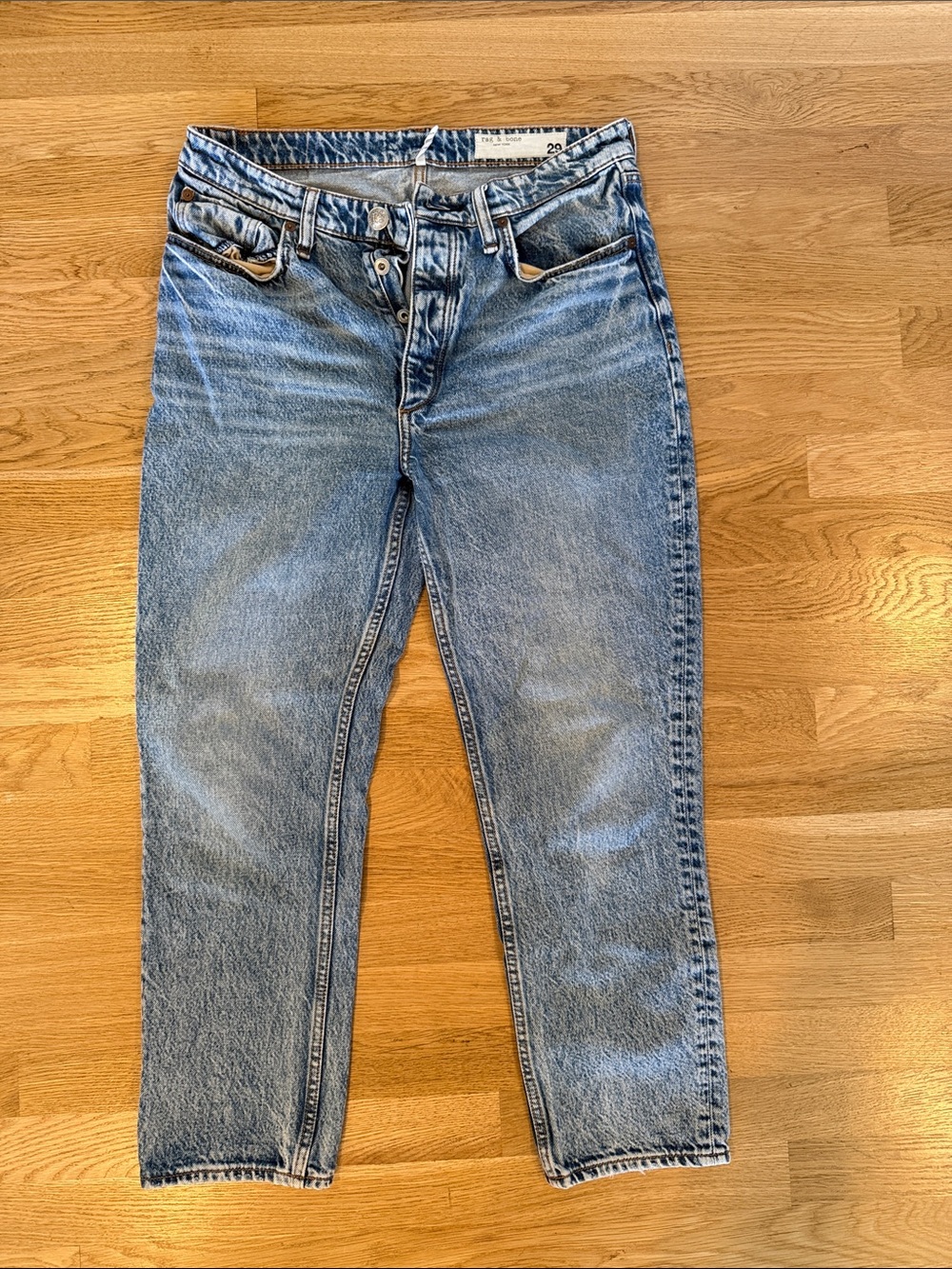 rag & bone Nina High Rise Ankle faded blue denim jeans sz 29